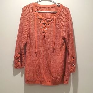 Burnt orange 3 quarters sleeve sweater
